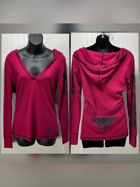 HARLEY-DAVIDSON Long Sleeve Shirt With Hoodie, Gorgeous!
